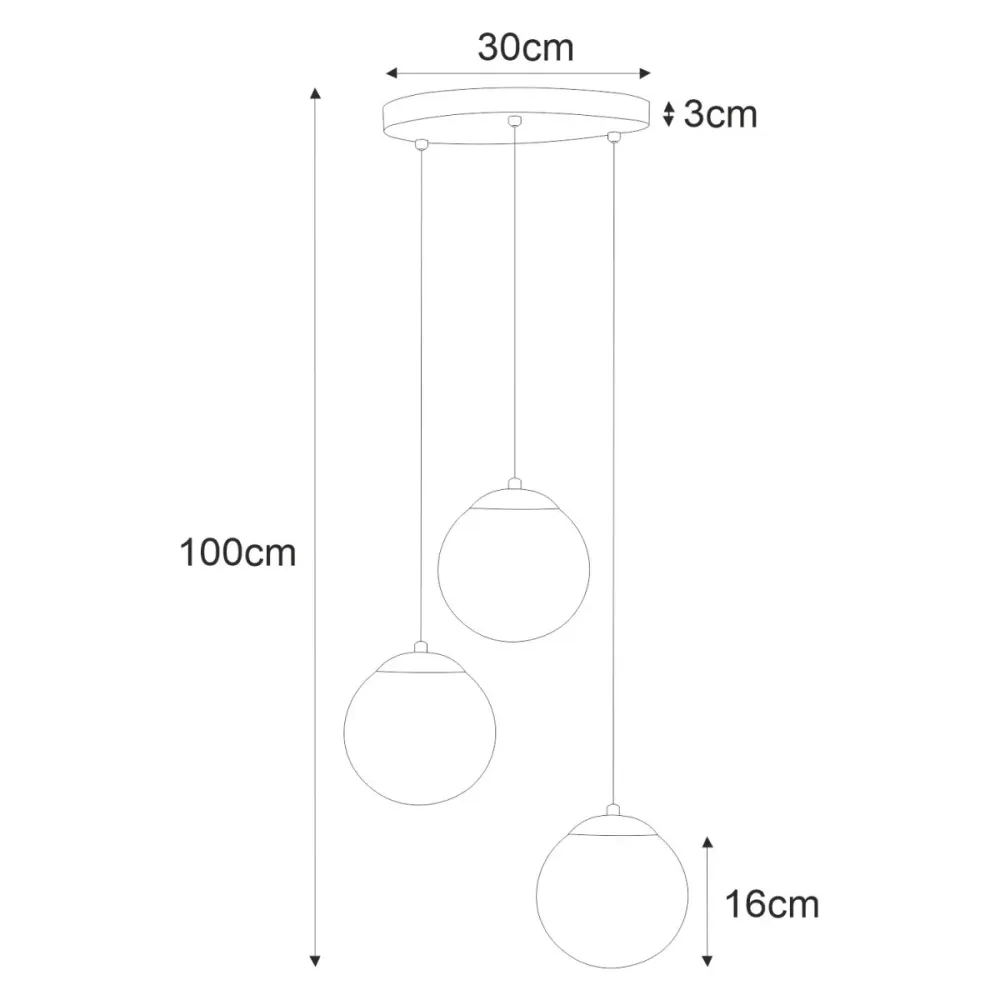 Kaja Camina 3L suspension E27 H 100,0cm