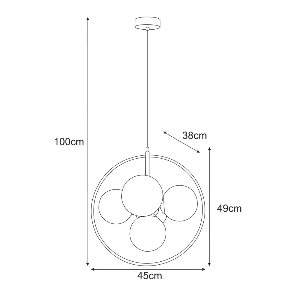 Kaja Piro 5L suspension E14 H 100,0cm