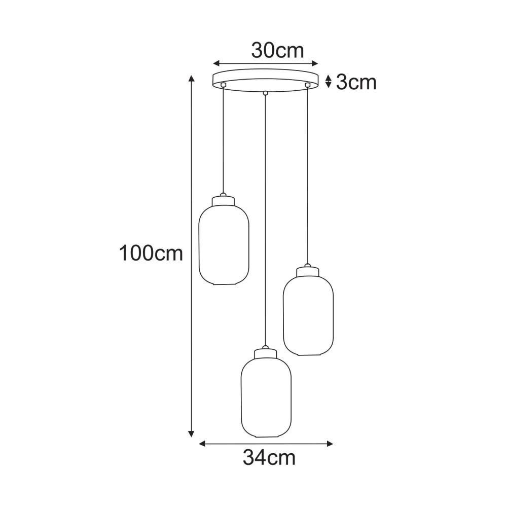 Kaja Vilar 3L suspension E27 H 100,0cm