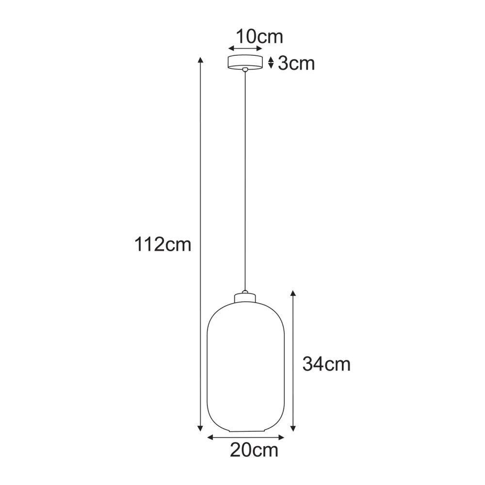 Kaja Vilar 1L suspension E27 H 112,0cm