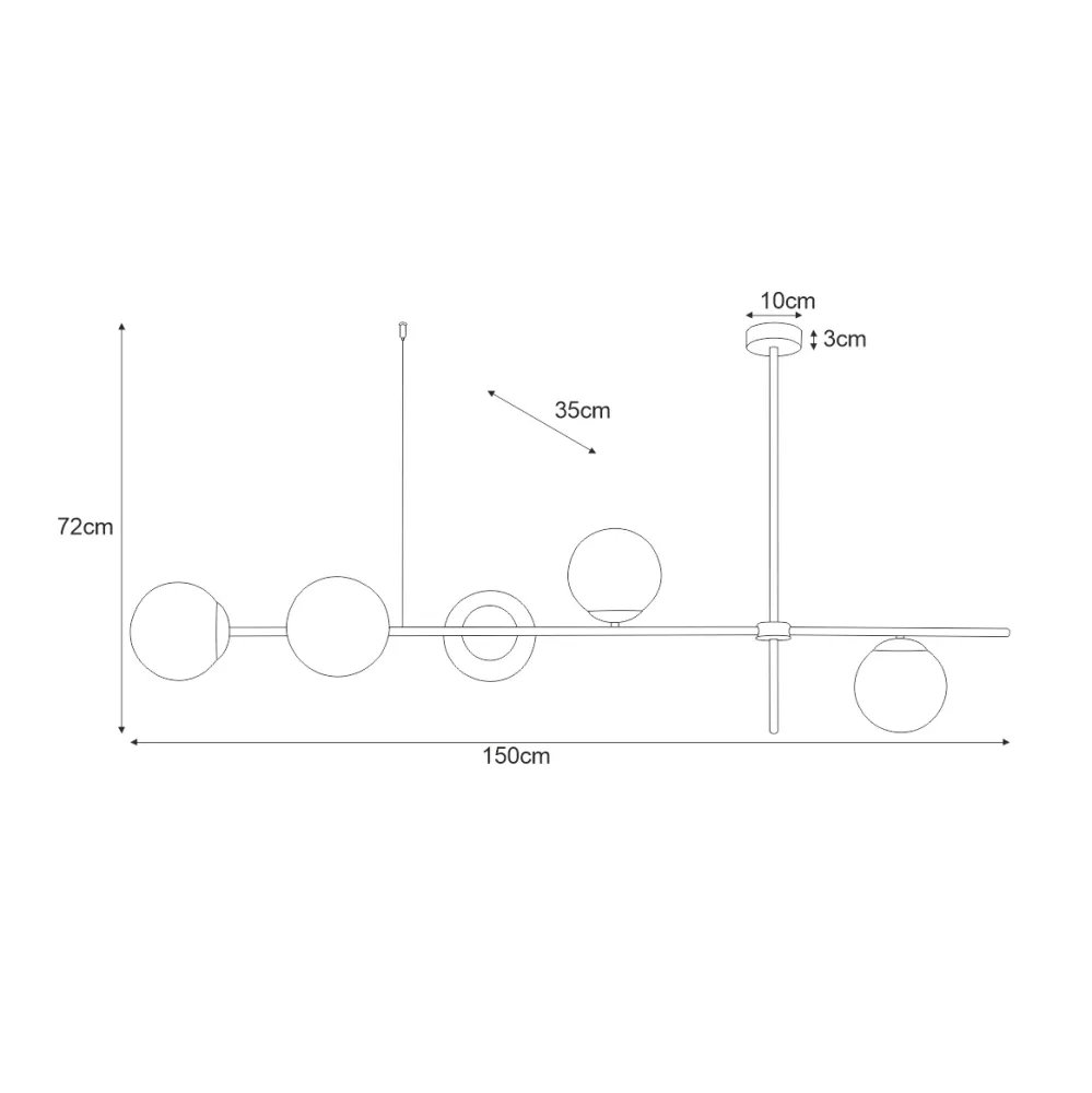 Kaja Vuelta 5L suspension linéaire E27 H 72,0cm