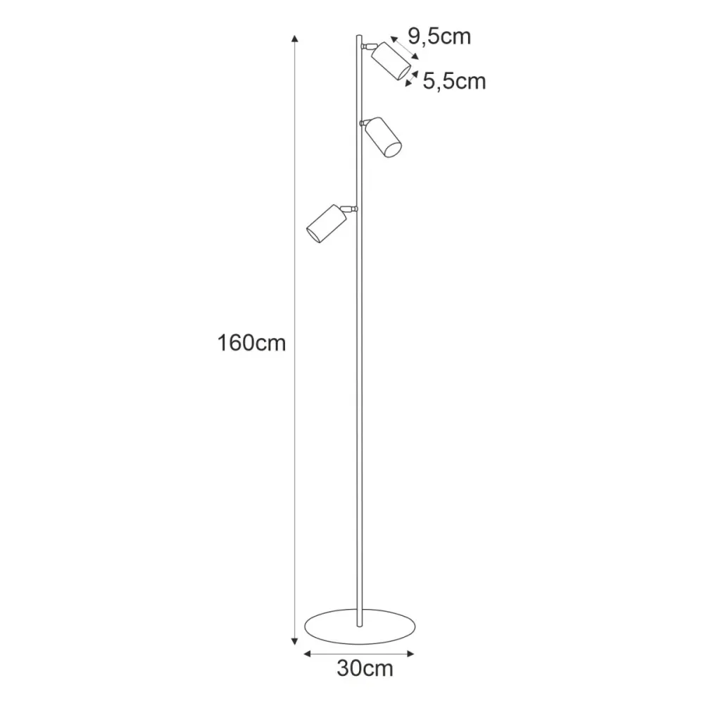 Lampadaire Kaja Mati 3L GU10 H 160,0cm