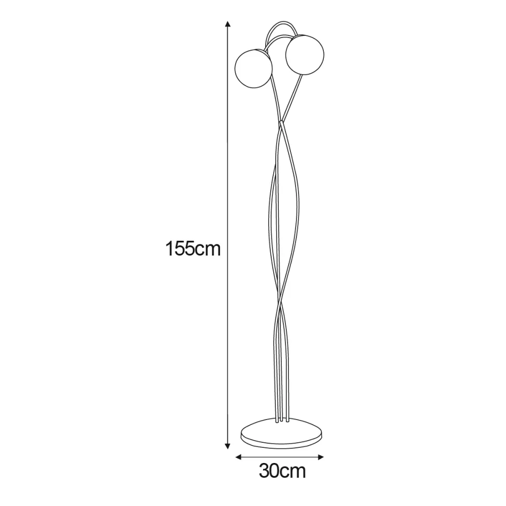 Lampadaire Kaja Rubi 2L E14 H 155,0cm