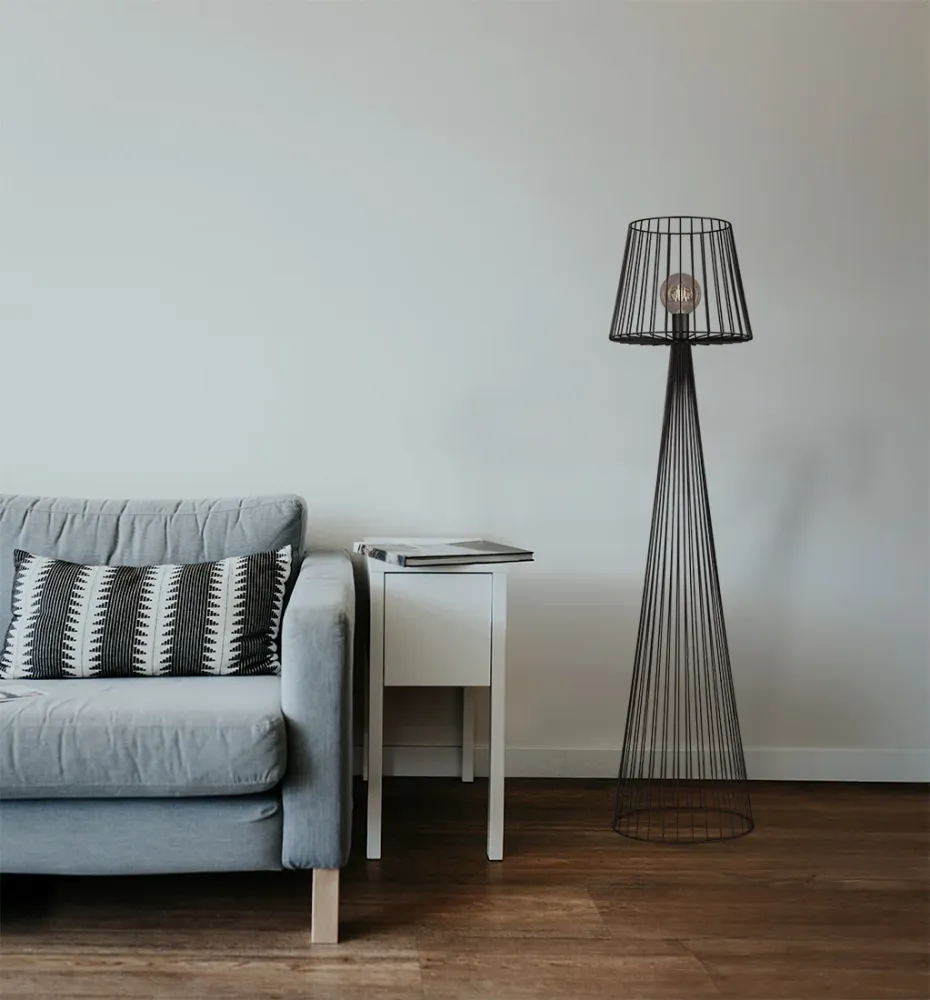 Lampadaire Kaja Soul Black 1L, douille E27, hauteur 148 cm