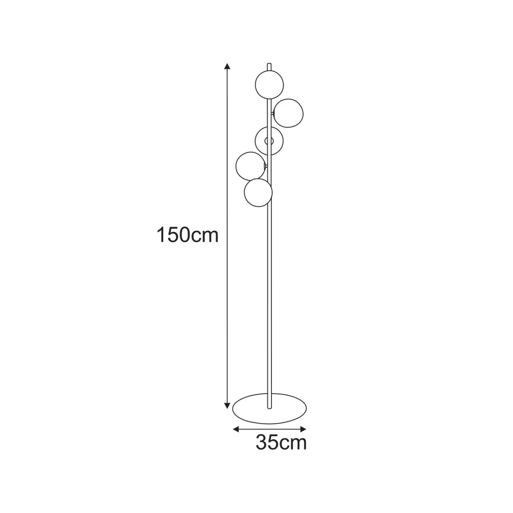 Lampadaire Kaja Tesoro 5L G9 H 150,0 cm Beige