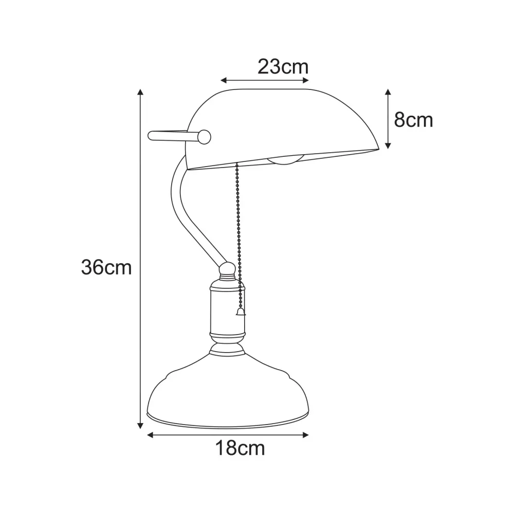 Lampe de bureau Kaja Bank 1L E27 H 36,0 cm