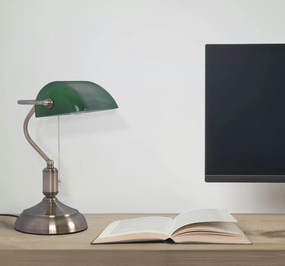 Lampe de bureau Kaja Bank 1L E27 H 36,0 cm