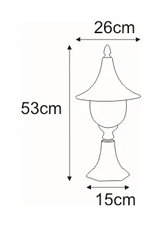 Lampe de table d'extérieur Kaja Boston 1L, douille E27, hauteur 53 cm