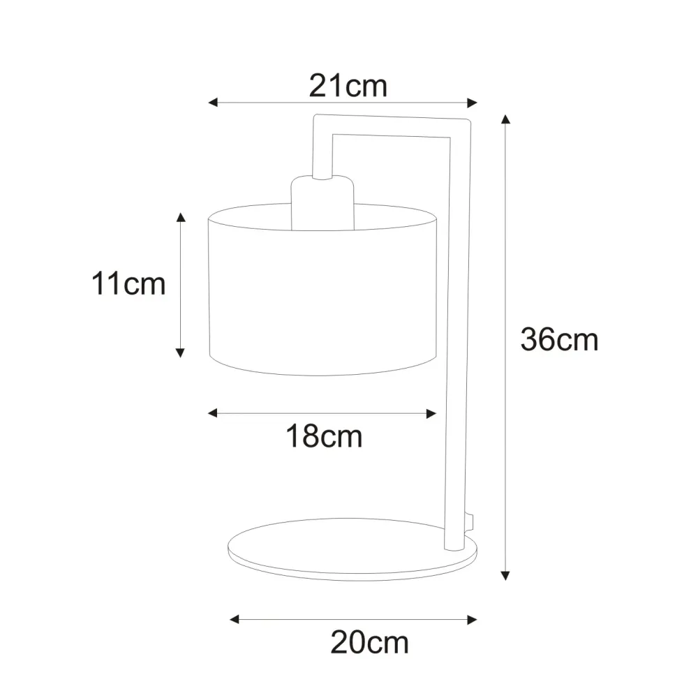 Lampe de table Kaja Simone noire 1L E27 H 36,0 cm