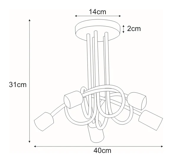 Lustre Kaja Deze 5L E27 H 31,0cm