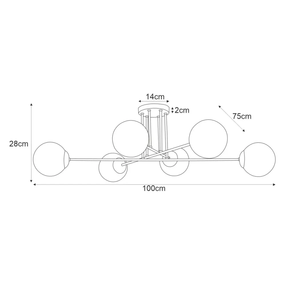 Plafonnier Kaja Elmo 6L E14 H 28,0cm