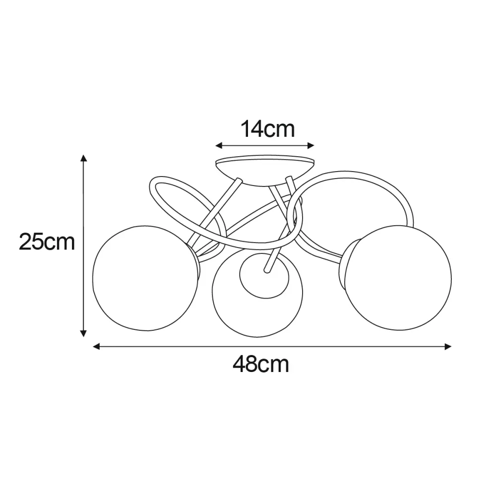 Plafonnier Kaja Floro 3L E14 H 25,0cm