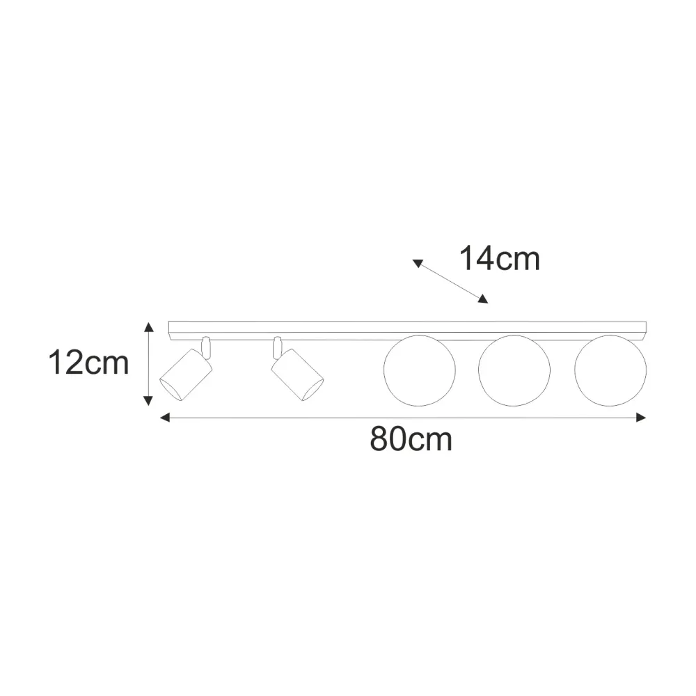 Plafonnier monorail Kaja Aspa 5L G9/GU10 H 12,0 cm