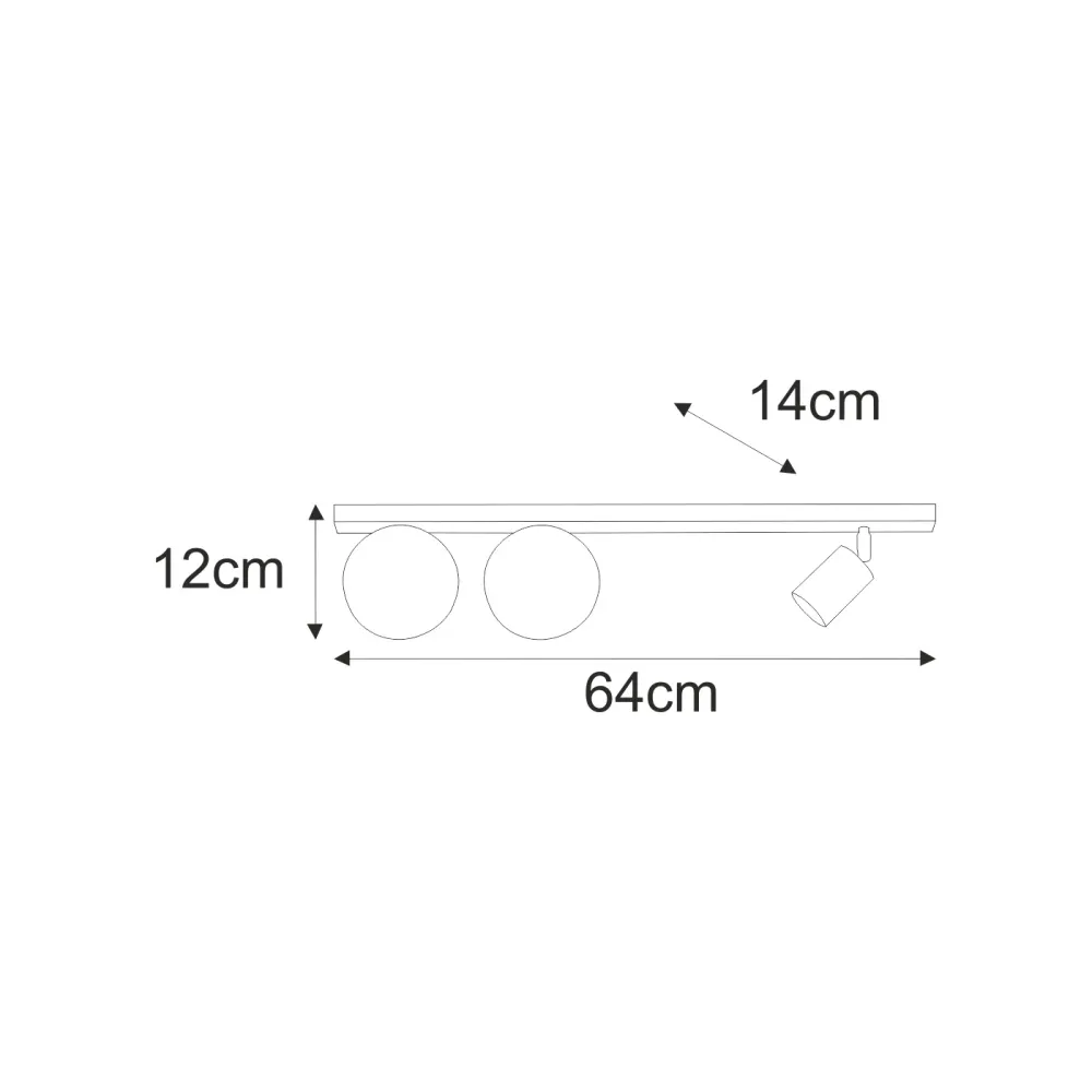 Plafonnier monorail Kaja Aspa 3L G9 / GU10 H 12,0cm