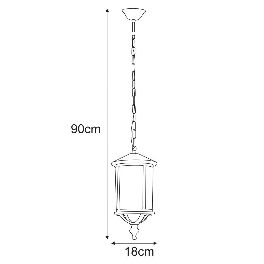 Suspension d'extérieur Kaja Miami 1L, douille E27, hauteur 90 cm