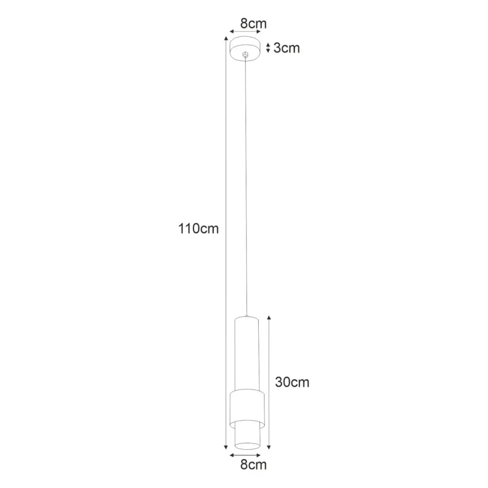 Suspension Kaja Nikos 1L, spot GU10, hauteur 110 cm