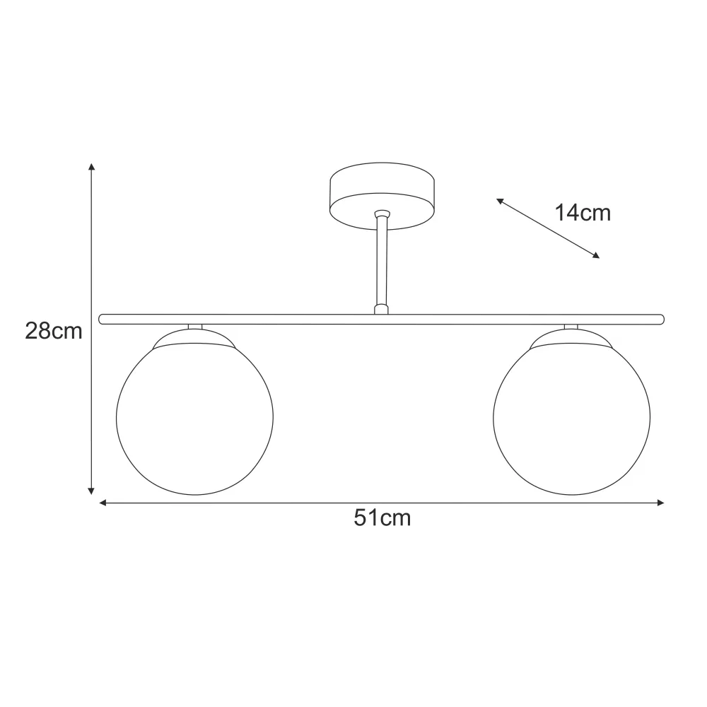 Suspension Kaja Rea 2L E14 H 28,0 cm
