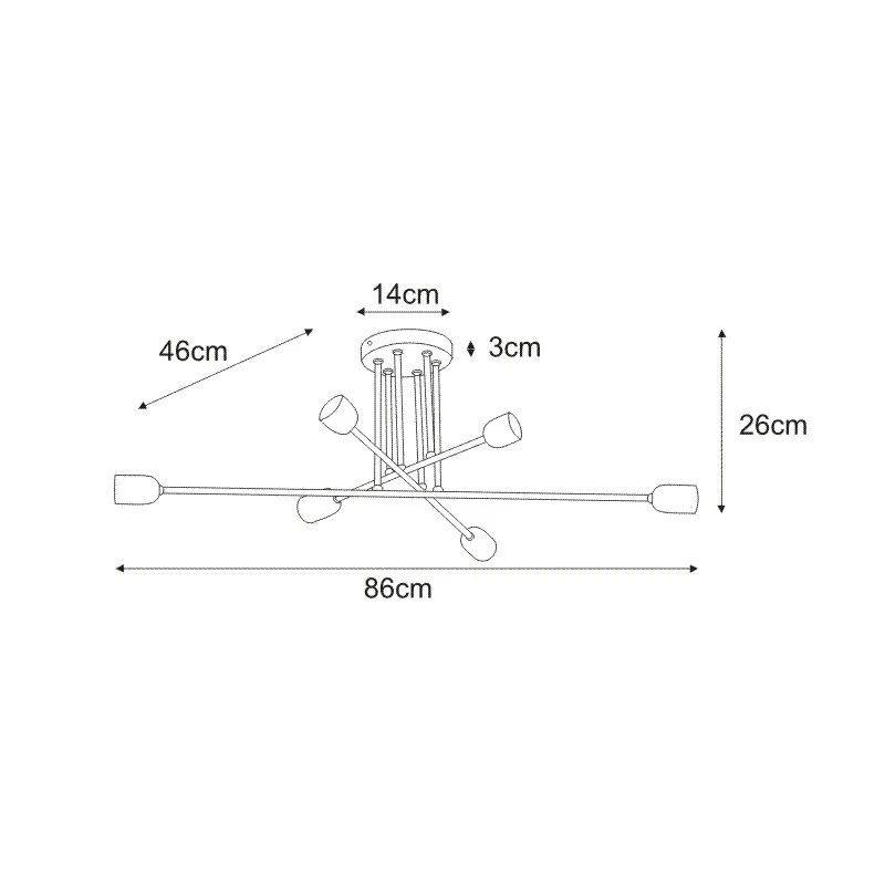 Suspension Kaja Sitya noire 6L E27 H 26,0 cm