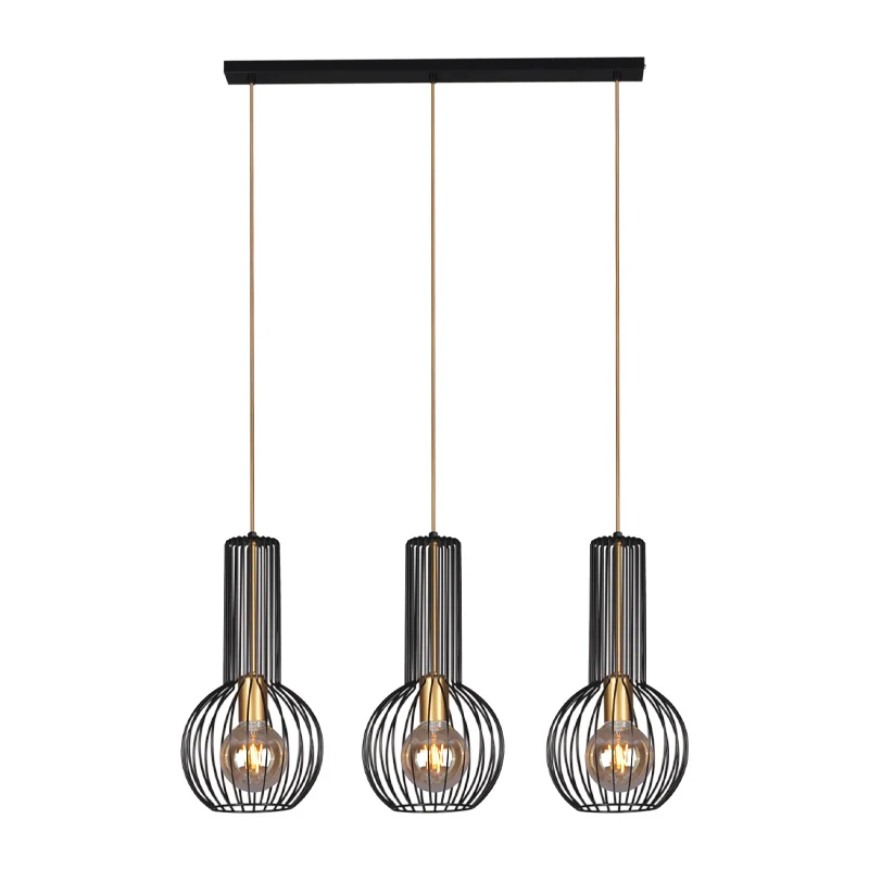 Suspension linéaire Kaja Arvi Black 3L, douille E27, hauteur 110 cm