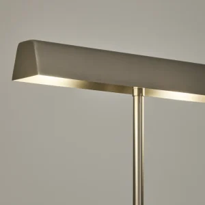 Lampadaire Lynor en acier brossé avec base en marbre blanc Kave Home Mauritius Mu