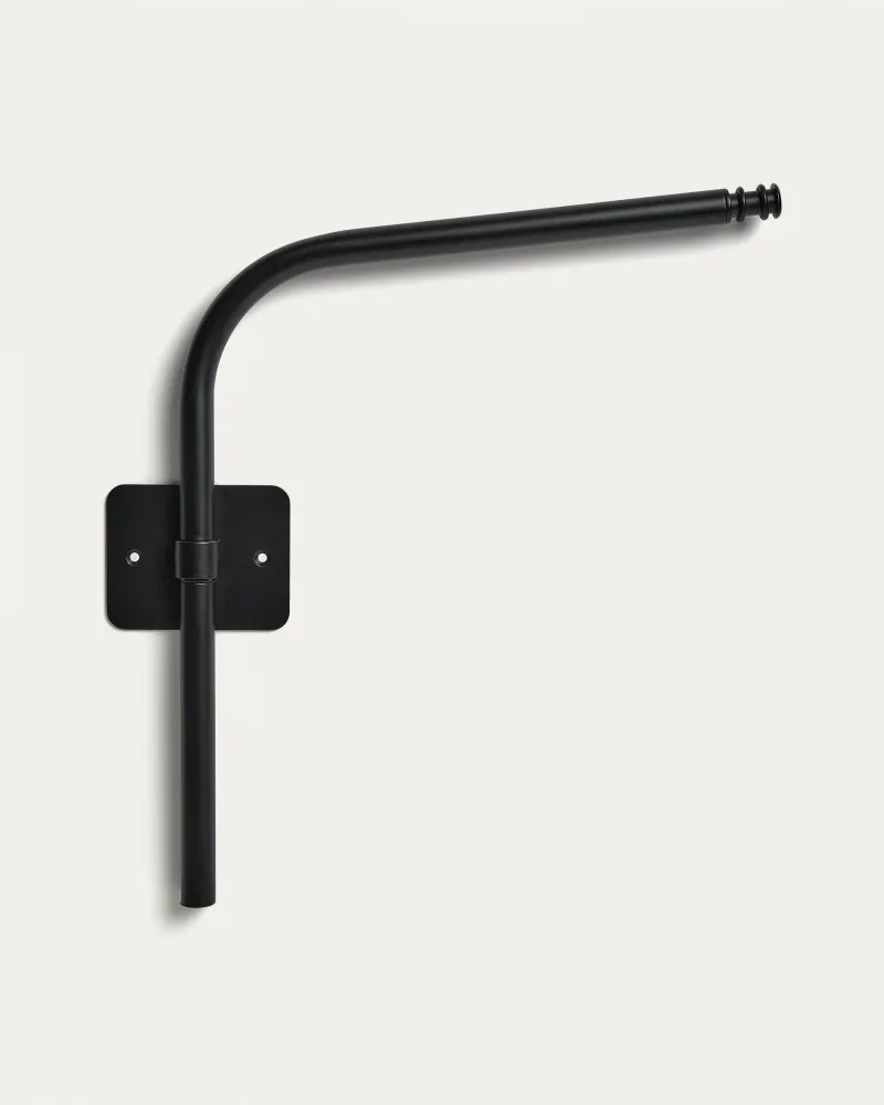 Support mural Nali pour lampes portables en métal avec finition peinte noire Kave Home Mauritius