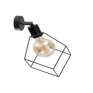 Applique murale Keter Lighting Ruben 1L, douille E27, hauteur 30 cm Black