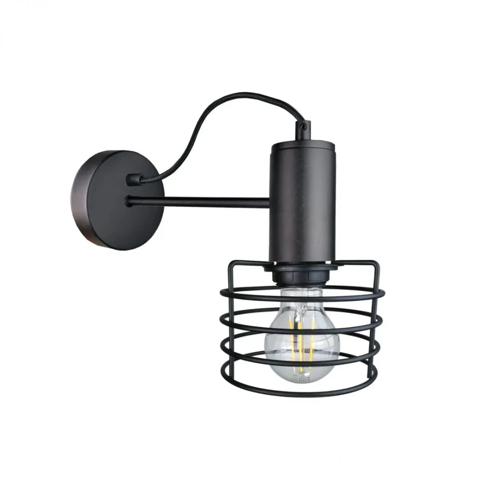 Applique murale Keter Lighting Rune 1L, douille E27, hauteur 23 cm Black