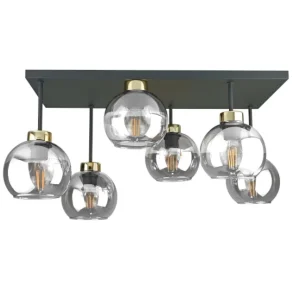 Plafonnier Keter Lighting Nessa 6L E27 H 35,0 cm Black