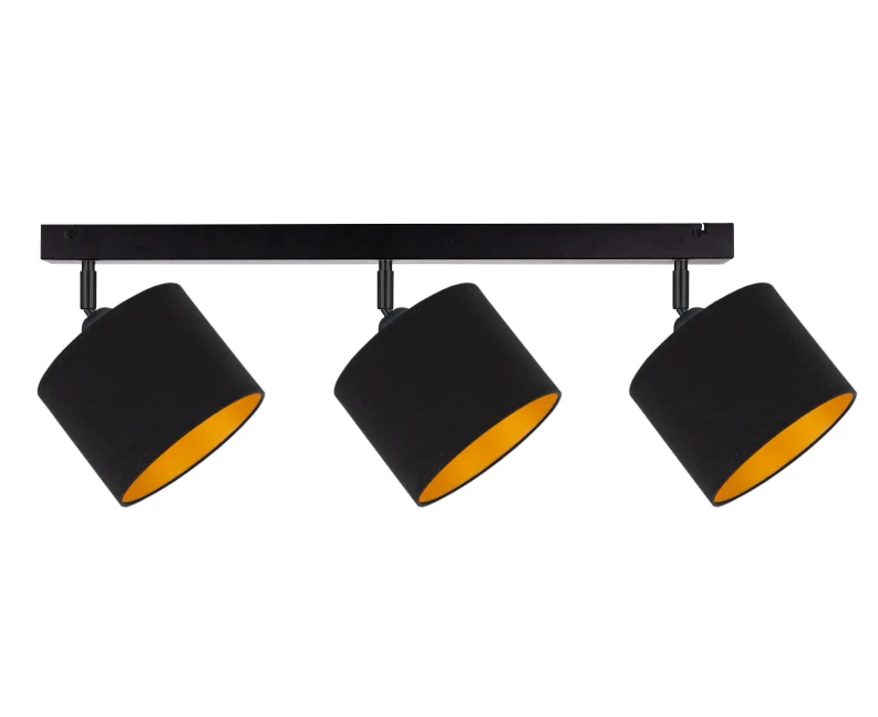 Plafonnier sur rail Keter Lighting Flow 3L, douille E27, hauteur 20 cm Black
