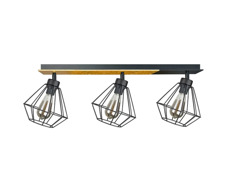 Plafonnier sur rail Keter Lighting Westa 3L, douille E27, hauteur 24 cm Black