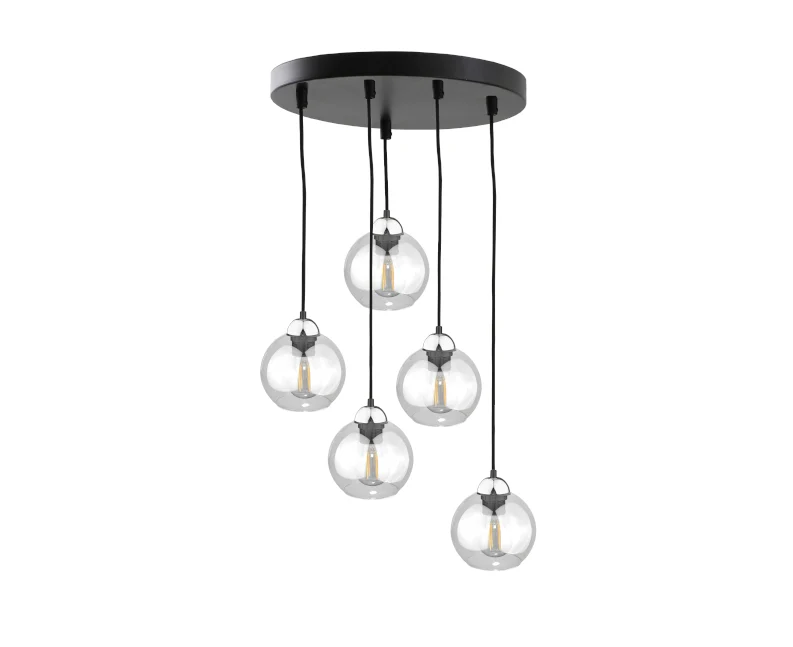 Suspension Keter Lighting Mirage 5L, douille E27, hauteur 120 cm Black