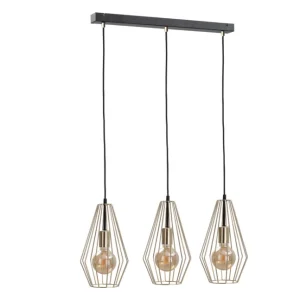 Suspension linéaire Keter Lighting Geo 3L, douille E27, hauteur 120 cm