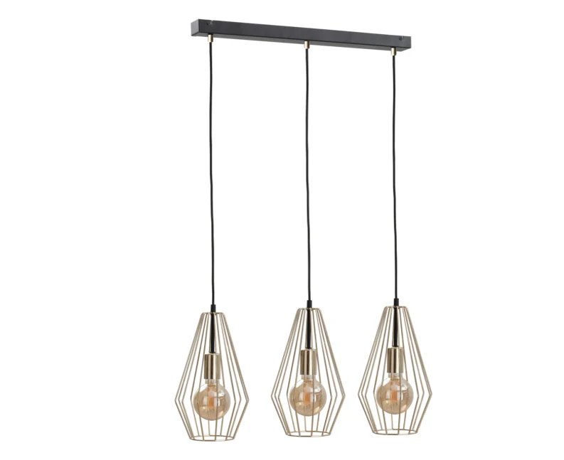 Suspension linéaire Keter Lighting Geo 3L, douille E27, hauteur 120 cm