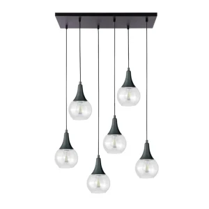 Suspension linéaire Keter Lighting Lacrima 6L, douille E27, hauteur 120 cm Clear