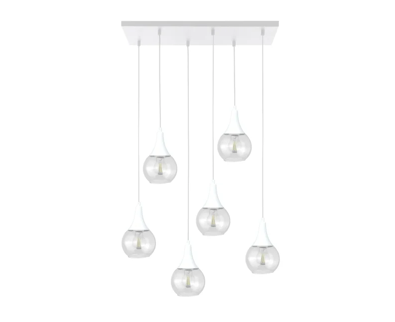 Suspension linéaire Keter Lighting Lacrima 6L, douille E27, hauteur 120 cm Clear