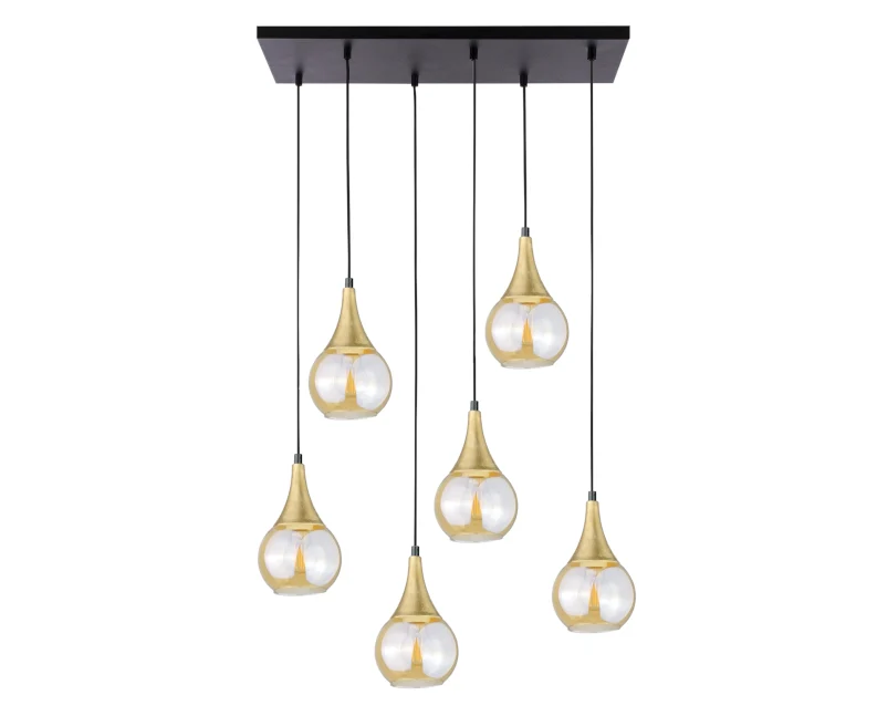 Suspension linéaire Keter Lighting Lacrima 6L, douille E27, hauteur 120 cm Clear