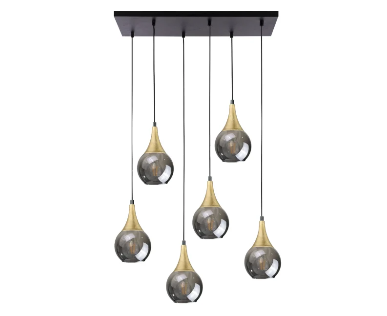 Suspension linéaire Keter Lighting Lacrima 6L, douille E27, hauteur 120 cm Clear
