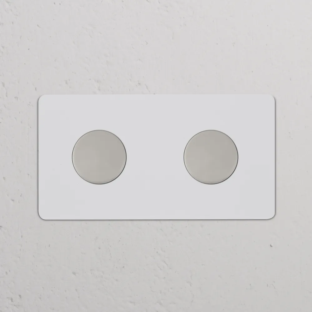 Kew Variateur Multidirectionnel x2 (Plaque Double) - Nickel Poli à Peindre