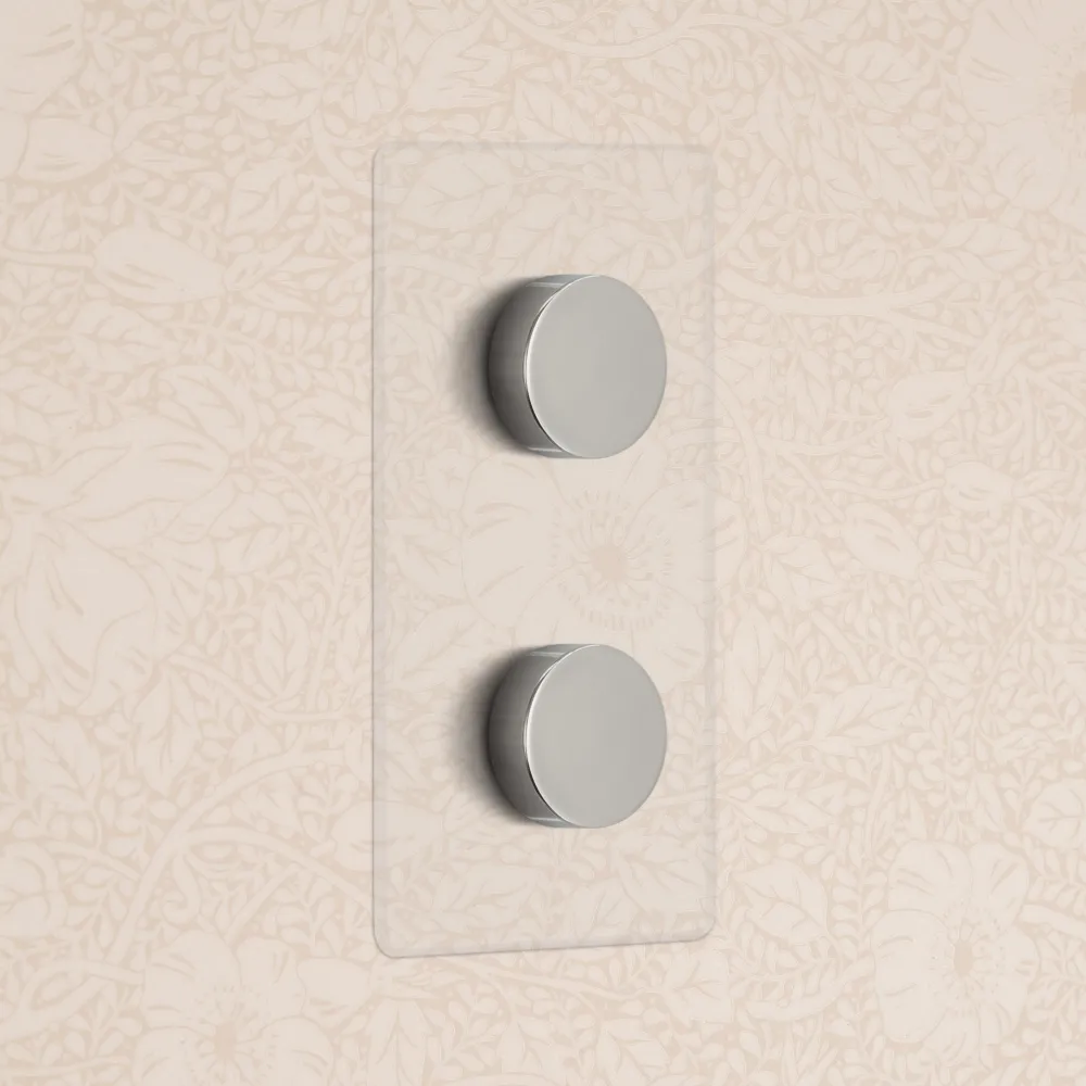 Kew Variateur Multidirectionnel Vertical x2 (Plaque Double) - Nickel Poli à Transparence Regular