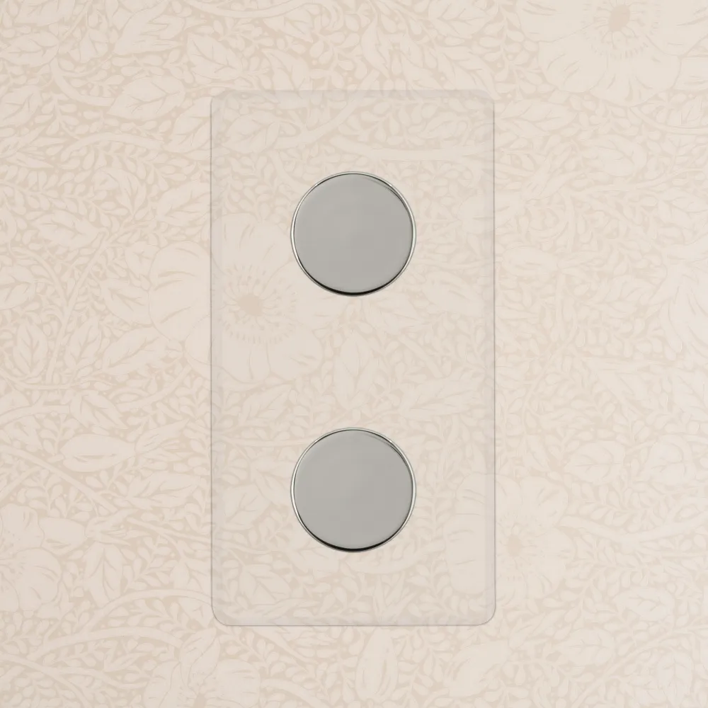 Kew Variateur Multidirectionnel Vertical x2 (Plaque Double) - Nickel Poli à Transparence Regular