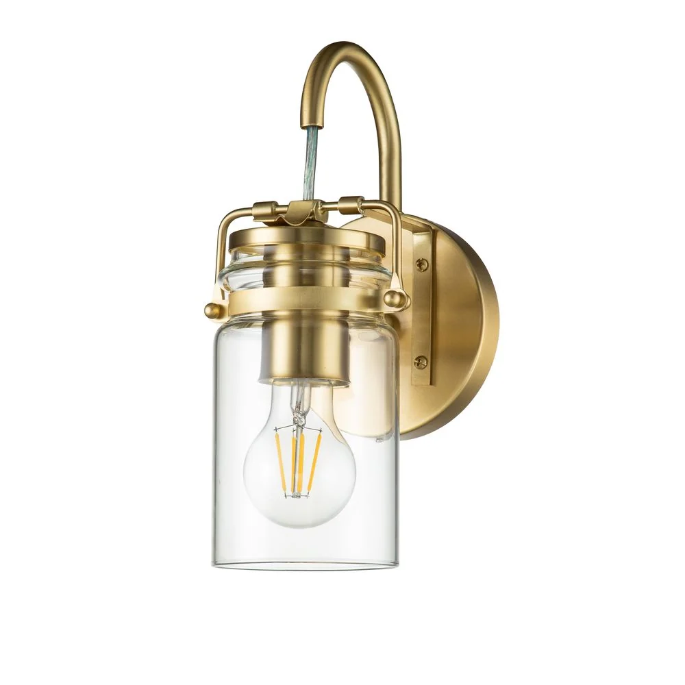 Applique murale Kichler (KL-BRINLEY1-BB) en acier Brinley, verre transparent E27