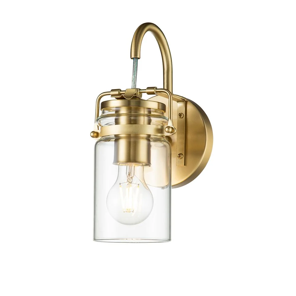Applique murale Kichler (KL-BRINLEY1-BB) en acier Brinley, verre transparent E27