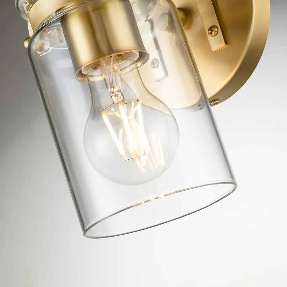 Applique murale Kichler (KL-BRINLEY1-BB) en acier Brinley, verre transparent E27