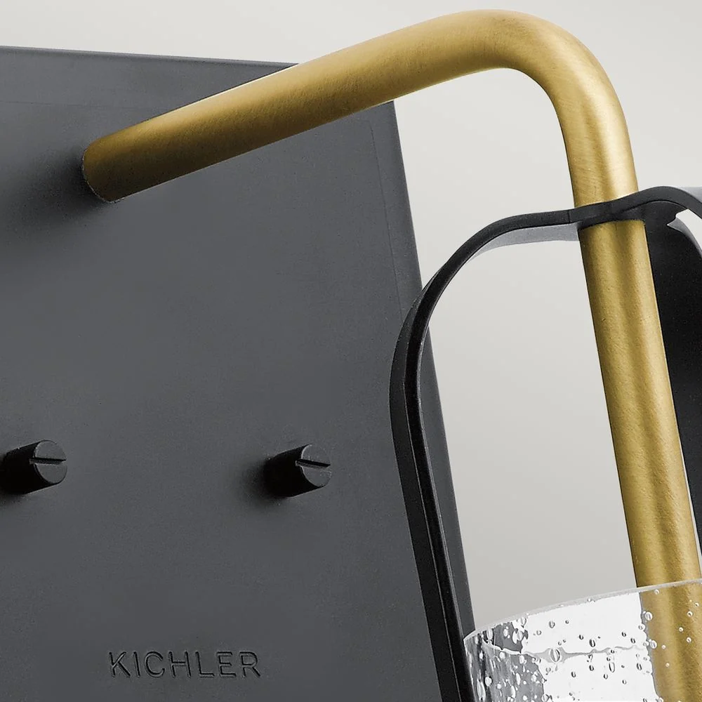 Applique murale Kichler (QN-KITNER1-NBR) Kitner en acier, verre clair texturé E27