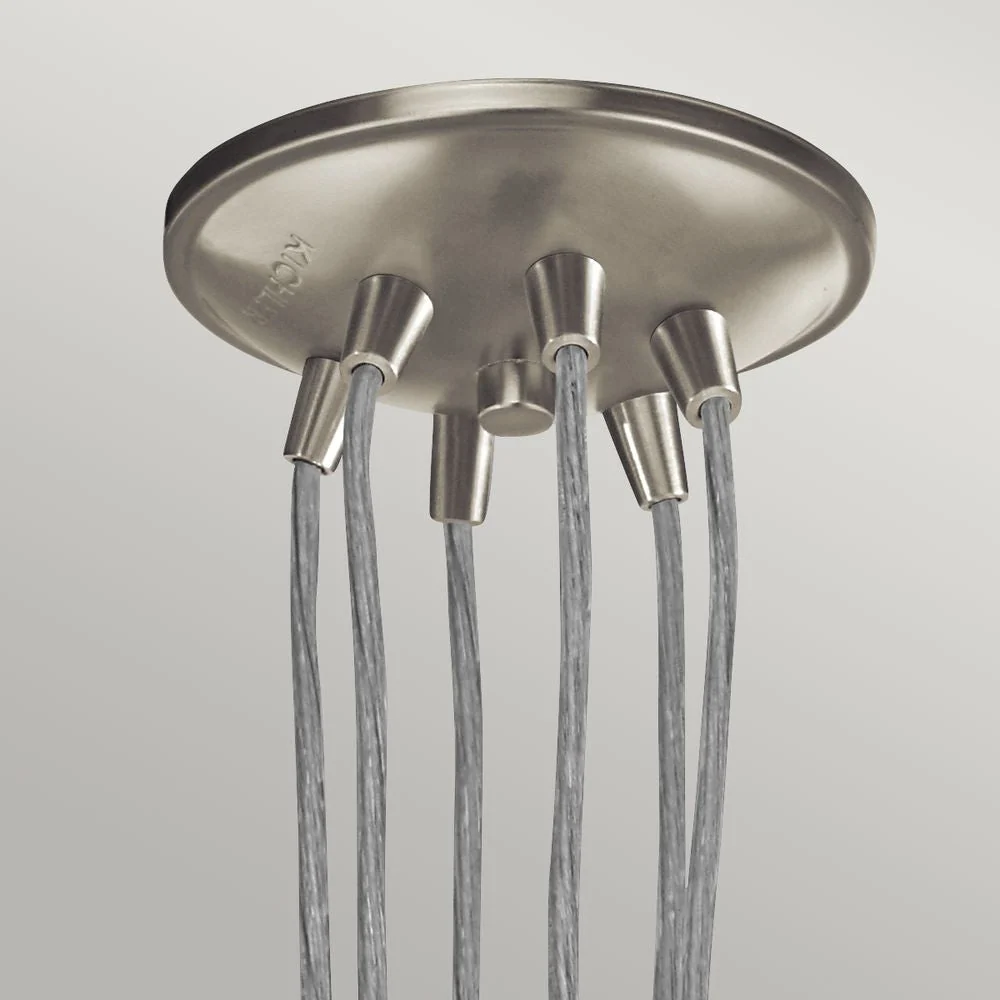 Lampe à suspension Kichler (KL-BRINLEY6-NI) Brinley acier, verre E27 6L