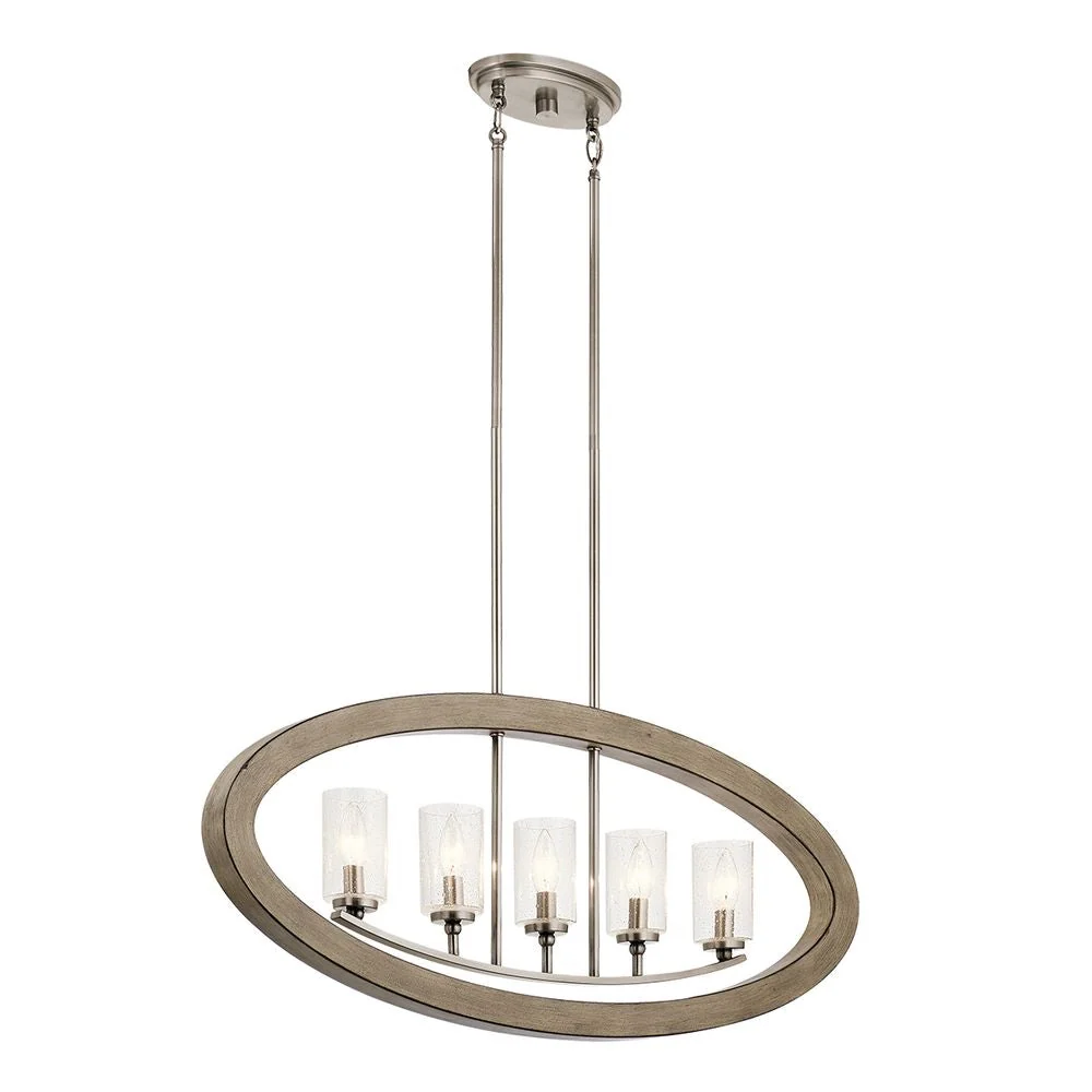 Lustre Kichler (KL-GRAND-BANK5) Grand Bank, acier, verre E14 5L