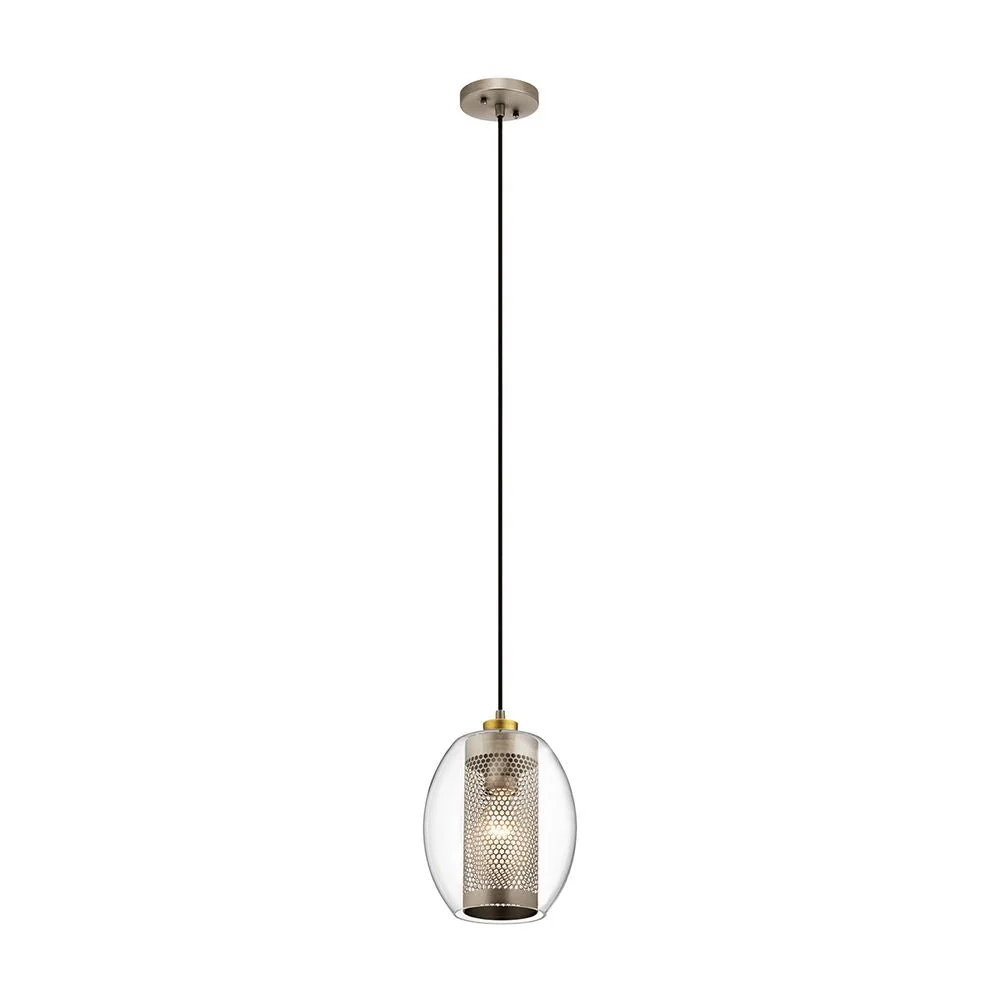 Suspension Kichler (KL-ASHER-MP-AP) Acier Asher, verre E27