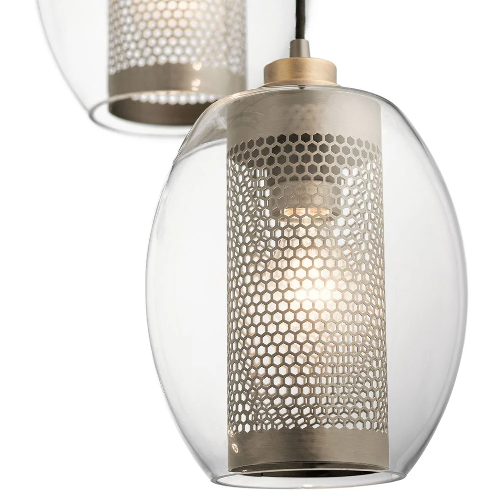 Suspension Kichler (KL-ASHER-MP-AP) Acier Asher, verre E27