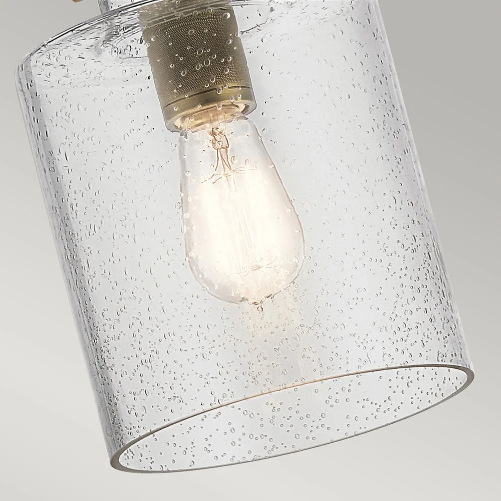 Suspension Kichler (QN-KITNER-P-NBR) en acier Kitner, verre clair bullé, culot E27