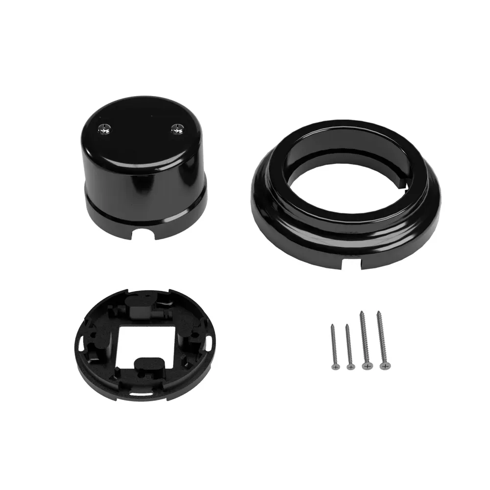 Kit boîte de dérivation et base en porcelaine - Noir